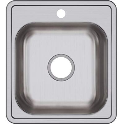Elkay Dayton D11719 Fregadero de cocina de acero inoxidable de 17 pulgadas, 1 orificio para grifo Elkay Dayton D11719 Fregadero de cocina de acero inoxidable de 17 pulgadas, 1 orificio para grifo