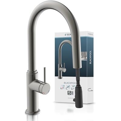 Grifo de Cocina SCHÜTTE Blackpool - Tecnología Cold-Start, giro de 360°, Gris mate Grifo de Cocina SCHÜTTE Blackpool - Tecnología Cold-Start, giro de 360°, Gris mate