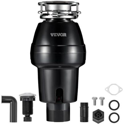 VEVOR Triturador de Basura para Fregadero de Cocina, 3/4 HP, Sistema de Eliminación de Residuos de Alimentos, Montaje de 3 Pernos, 3600 RPM, con Cable de Alimentación, 185 x 185 x 370 mm, Negro VEVOR Triturador de Basura para Fregadero de Cocina, 3/4 HP, Sistema de Eliminación de Residuos de Alimentos, Montaje de 3 Pernos, 3600 RPM, con Cable de Alimentación, 185 x 185 x 370 mm, Negro