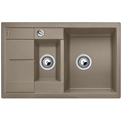 Blanco METRA 6 S Compact – Fregadero Rectangular de Granito para Armarios Bajos de 60 cm de Ancho – Con Drenaje Adicional y Escurridor Reducido – En SILGRANIT – Marrón – Blanco METRA 6 S Compact – Fregadero Rectangular de Granito para Armarios Bajos de 60 cm de Ancho – Con Drenaje Adicional y Escurridor Reducido – En SILGRANIT – Marrón –