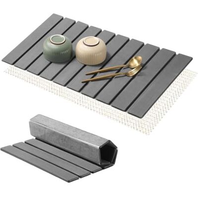 VerTrinix Alfombrilla Escurreplatos Alfombra Escurreplatos Plegable para Fregadero Escurridor de Platos Absorbente Piedra de Alta Absorción y Secado Rápido para Cocina (Gris Oscuro, 60x40cm) VerTrinix Alfombrilla Escurreplatos Alfombra Escurreplatos Plegable para Fregadero Escurridor de Platos Absorbente Piedra de Alta Absorción y Secado Rápido para Cocina (Gris Oscuro, 60x40cm)
