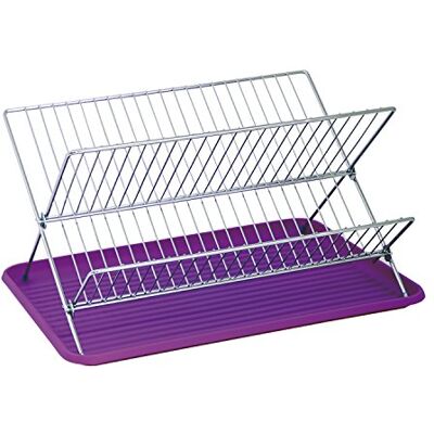 MSV MS281 Escurreplatos Plegable con Bandeja, Color Morado MSV MS281 Escurreplatos Plegable con Bandeja, Color Morado