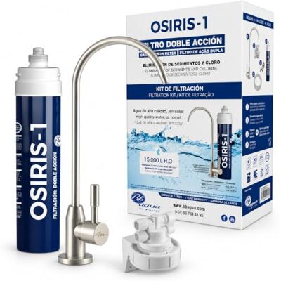 Bbagua Filtro de agua bajo encimera de doble acción con grifo. Osiris-1. Incluye Filtro. Fácil Instalación y Mantenimiento. Reduce cloro, sabores y olores del agua. . Bbagua Filtro de agua bajo encimera de doble acción con grifo. Osiris-1. Incluye Filtro. Fácil Instalación y Mantenimiento. Reduce cloro, sabores y olores del agua. .