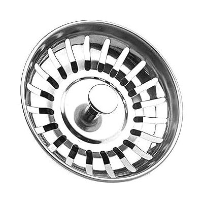 ART Cesta de Fregadero de Cocina de Acero Inoxidable con tapón Combinado de Repuesto para desagües estándar, Cuerpo de Acero Inoxidable con tapón de Goma ART Cesta de Fregadero de Cocina de Acero Inoxidable con tapón Combinado de Repuesto para desagües estándar, Cuerpo de Acero Inoxidable con tapón de Goma