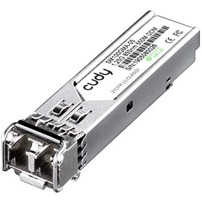 Cudy 1.25G bit/s Gigabit SFP Module, DDM, 1.25G 1000Base SX Multi Mode LC Interface, Longitud de Onda de 850 NM, hasta 550m de Distancia Cudy 1.25G bit/s Gigabit SFP Module, DDM, 1.25G 1000Base SX Multi Mode LC Interface, Longitud de Onda de 850 NM, hasta 550m de Distancia