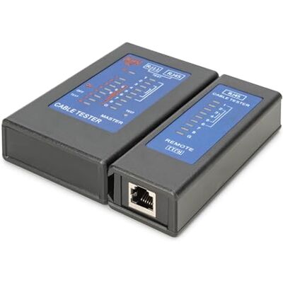 Digitus comprobador de Cables de Red para Cables RJ45 y RJ11 con comprobador PoE detección de apantallamiento para Cables Cat 5, Cat 5e, Cat 6 y Cat 6A Negro Digitus comprobador de Cables de Red para Cables RJ45 y RJ11 con comprobador PoE detección de apantallamiento para Cables Cat 5, Cat 5e, Cat 6 y Cat 6A Negro