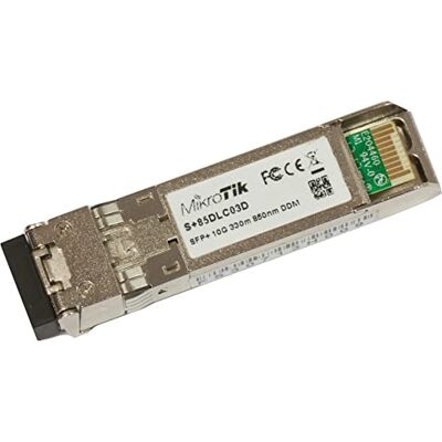 MikroTik S+85DLC03D red modulo transceptor Fibra Óptica 10000 Mbit/s SFP+ 850 nm Módulos transceptores de red (Fibra Óptica, 10000 Mbit/s, SFP+, LC, 300 m, 850 nm) MikroTik S+85DLC03D red modulo transceptor Fibra Óptica 10000 Mbit/s SFP+ 850 nm Módulos transceptores de red (Fibra Óptica, 10000 Mbit/s, SFP+, LC, 300 m, 850 nm)