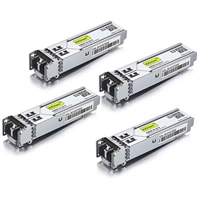 10Gtek ® Gigabit Módulo SFP Multimodo, 1000Base-SX SFP LC Transceiver, Compatible para Cisco GLC-SX-MMD, Ubiquiti, Netgear, D-Link, TP-Link, Zyxel, Mikrotik, Open Switch, 4pcs 10Gtek ® Gigabit Módulo SFP Multimodo, 1000Base-SX SFP LC Transceiver, Compatible para Cisco GLC-SX-MMD, Ubiquiti, Netgear, D-Link, TP-Link, Zyxel, Mikrotik, Open Switch, 4pcs