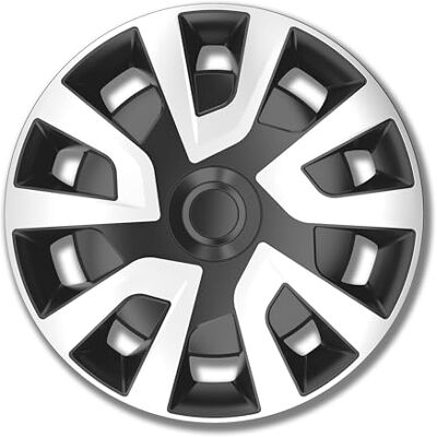 Petex Tapacubos de 16 Pulgadas, 4 Unidades, para Coche, Revo Van Bus, de plástico ABS en Color Negro y Plateado Petex Tapacubos de 16 Pulgadas, 4 Unidades, para Coche, Revo Van Bus, de plástico ABS en Color Negro y Plateado