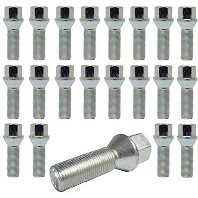 TRACER 20 Tornillos de Rueda, Pernos, para varios modelos de coche, 12 x 1,5, 28 mm de Longitud TRACER 20 Tornillos de Rueda, Pernos, para varios modelos de coche, 12 x 1,5, 28 mm de Longitud