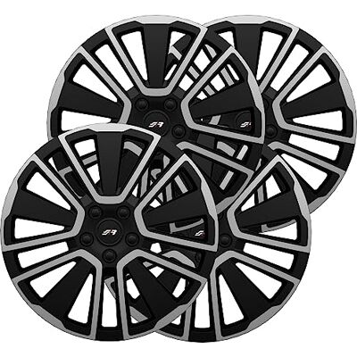 Simoni Racing Juego de 4 tapacubos SCU de 14 Pulgadas universales Negro y Gris Simoni Racing Juego de 4 tapacubos SCU de 14 Pulgadas universales Negro y Gris