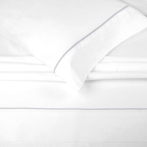 Juego de Sábanas Mezcla de Algodón Cama Individual de 180 cm(+Medidas Disponibles) 4 Piezas (Encimera, 2 Fundas de Almohadas y Sábana Bajera) Color Blanco/Gris 241 (180x190/200cm) Juego de Sábanas Mezcla de Algodón Cama Individual de 180 cm(+Medidas Disponibles) 4 Piezas (Encimera, 2 Fundas de Almohadas y Sábana Bajera) Color Blanco/Gris 241 (180x190/200cm)