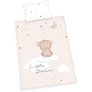 Herding Little Dreamer Juego de Ropa de Cama (40 x 60 cm, Funda de edredón de Aprox. 135 x 100 cm, Cierre de botón, 100% algodón/Franela, Blanco/Beige Herding Little Dreamer Juego de Ropa de Cama (40 x 60 cm, Funda de edredón de Aprox. 135 x 100 cm, Cierre de botón, 100% algodón/Franela, Blanco/Beige