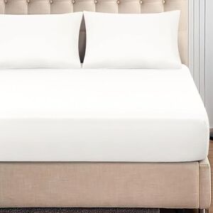 Light & Shade Sábana Bajera Ajustable de Microfibra de fácil Cuidado, Color Blanco, tamaño Super King (183 x 190 x 25 cm) Light & Shade Sábana Bajera Ajustable de Microfibra de fácil Cuidado, Color Blanco, tamaño Super King (183 x 190 x 25 cm)