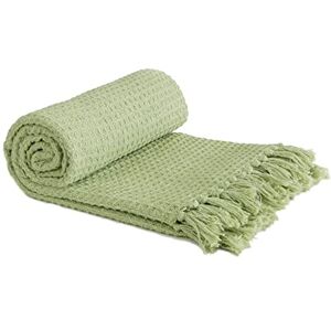 Manta de algodón con panal de miel Pistacho de S.Green - Manta Manta de algodón con panal de miel Pistacho de S.Green - Manta