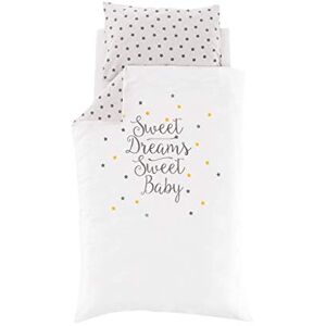 Träumeland Juego de cama para bebé y niño (algodón suave, 100 x 135 cm + 40 x 60 cm), diseño de estrellas, color amarillo Träumeland Juego de cama para bebé y niño (algodón suave, 100 x 135 cm + 40 x 60 cm), diseño de estrellas, color amarillo