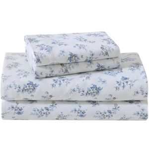 Laura Ashley Juego de sábanas King, Ropa de Cama de Franela de algodón, Cepillado para Mayor suavidad y Comodidad (Azul Audrey, King) Laura Ashley Juego de sábanas King, Ropa de Cama de Franela de algodón, Cepillado para Mayor suavidad y Comodidad (Azul Audrey, King)