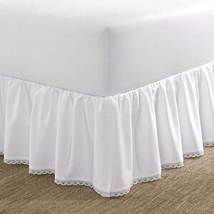 Laura Ashley Falda de Cama con Volantes, algodón, Blanco, Individual Laura Ashley Falda de Cama con Volantes, algodón, Blanco, Individual