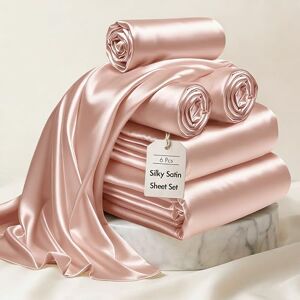 Madison Park Essentials Juego de sábanas de satén Lujoso y Sedoso con Brillo Natural, Bolsillo Profundo de 16 Pulgadas de Profundidad, elástico en Todo el año, matrimonial, Rubor, 6 Piezas Madison Park Essentials Juego de sábanas de satén Lujoso y Sedoso con Brillo Natural, Bolsillo Profundo de 16 Pulgadas de Profundidad, elástico en Todo el año, matrimonial, Rubor, 6 Piezas