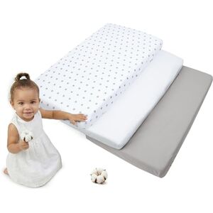 Medi Partners Sabana Bajera Cuna 60x120 Set de 3-100% Algodon Sabanas de Algodón Bebe Ropa de Cama para Bebés Dormir Cuna Fitted Bed Sheet Protector (Estrellas Grises sobre Blanco-Blanco-Gris) Medi Partners Sabana Bajera Cuna 60x120 Set de 3-100% Algodon Sabanas de Algodón Bebe Ropa de Cama para Bebés Dormir Cuna Fitted Bed Sheet Protector (Estrellas Grises sobre Blanco-Blanco-Gris)
