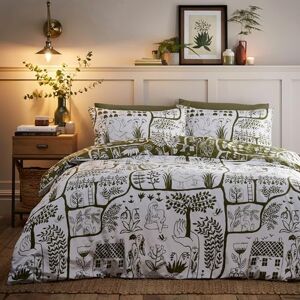 Furn. Frida Estampado Floral Reversible Edredón - Verde Polialgodón - Tamaño Doble Furn. Frida Estampado Floral Reversible Edredón - Verde Polialgodón - Tamaño Doble