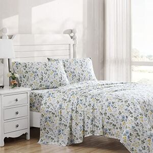 Laura Ashley Juego de Ropa de Cama de algodón Satinado Suave, Elegante y Transpirable para decoración del hogar, tamaño King, patrón Azul de Pradera Floral Laura Ashley Juego de Ropa de Cama de algodón Satinado Suave, Elegante y Transpirable para decoración del hogar, tamaño King, patrón Azul de Pradera Floral