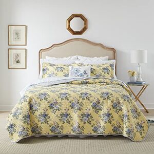 Laura Ashley Linley Edredón Set, algodón, Yellow Floral, Cama Individual Laura Ashley Linley Edredón Set, algodón, Yellow Floral, Cama Individual