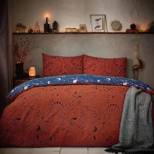 furn. Witchy Vibes Juego de Funda de edredón Reversible con diseño de Halloween, Mezcla de algodón Suave con Reverso Celestial y Fundas de Almohada (Naranja óxido, tamaño King) furn. Witchy Vibes Juego de Funda de edredón Reversible con diseño de Halloween, Mezcla de algodón Suave con Reverso Celestial y Fundas de Almohada (Naranja óxido, tamaño King)