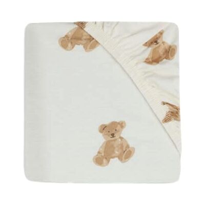 Jollein Sábana Bajera Ajustable de Punto – para Cuna – Teddy Bear – 40/50 x 80/90 cm – 100% algodón – Sábana Bajera Ajustable – Teddy Bear Print Jollein Sábana Bajera Ajustable de Punto – para Cuna – Teddy Bear – 40/50 x 80/90 cm – 100% algodón – Sábana Bajera Ajustable – Teddy Bear Print
