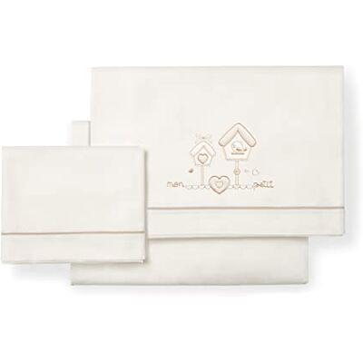 Interbaby Juego de sábanas de cuna Mon Petit beige Interbaby Juego de sábanas de cuna Mon Petit beige