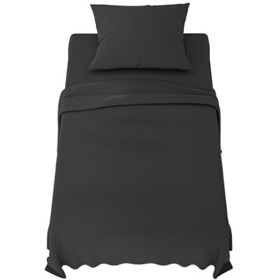 Dreamzie Sabanas 90x190 cm Juego de Sabanas 3 Piezas Poliéster Microfibra Cepillada Sabana Bajera, Sabana Encimera Cama y 1 Fundas de Almohada (Sabanas Cama 90, Gris Oscuro) Dreamzie Sabanas 90x190 cm Juego de Sabanas 3 Piezas Poliéster Microfibra Cepillada Sabana Bajera, Sabana Encimera Cama y 1 Fundas de Almohada (Sabanas Cama 90, Gris Oscuro)