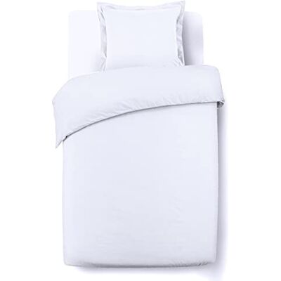 Vision Juego de Cama Reversible 100% Algodón – Blanco – Cama Individual (140x200 cm) – Incluye Funda Nórdica y Almohada (65x65 cm) – 57 Hilos, Suave y Confortable, Certificado Oeko-Tex Vision Juego de Cama Reversible 100% Algodón – Blanco – Cama Individual (140x200 cm) – Incluye Funda Nórdica y Almohada (65x65 cm) – 57 Hilos, Suave y Confortable, Certificado Oeko-Tex