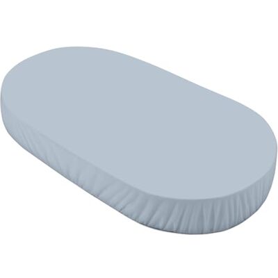 waldin Sábana Bajera, Cuna Ovalada 7 en 1, Jersey Algodón Grande 124l x 73an cm, Color Azul, Certificado Oeko Tex, Antideslizante, Lavable a 40 °C waldin Sábana Bajera, Cuna Ovalada 7 en 1, Jersey Algodón Grande 124l x 73an cm, Color Azul, Certificado Oeko Tex, Antideslizante, Lavable a 40 °C
