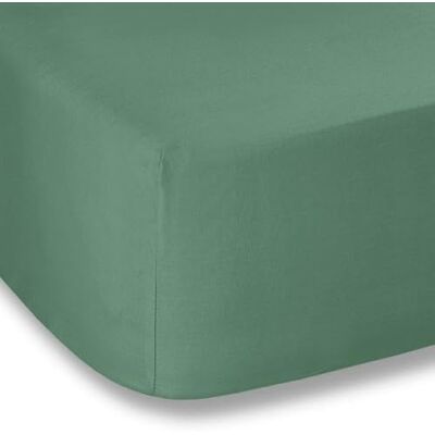 Bianca Plain Dyed Percale Jade Sábana Bajera Ajustable (180 x 200 cm), Color Jade Bianca Plain Dyed Percale Jade Sábana Bajera Ajustable (180 x 200 cm), Color Jade