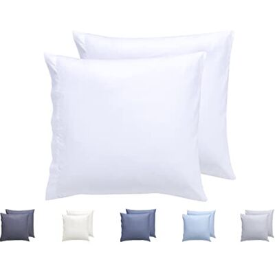 TODOCAMA Juego de Fundas de Almohada - Microfibra - 60x60 cm - Blanco TODOCAMA Juego de Fundas de Almohada - Microfibra - 60x60 cm - Blanco