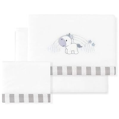 Interbaby Juego de Sábanas para Minicuna de CORALINA Unicornio Nube en blanco gris · Sábanas de Invierno para bebés Interbaby Juego de Sábanas para Minicuna de CORALINA Unicornio Nube en blanco gris · Sábanas de Invierno para bebés