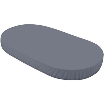 waldin Sábana Bajera, Cuna Ovalada 7 en 1, Jersey Algodón Grande 124l x 73an cm, Color Grafito, Certificado Oeko Tex, Antideslizante, Lavable a 40 °C waldin Sábana Bajera, Cuna Ovalada 7 en 1, Jersey Algodón Grande 124l x 73an cm, Color Grafito, Certificado Oeko Tex, Antideslizante, Lavable a 40 °C