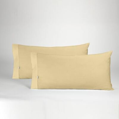 ESTELIA Pack de Dos Fundas de Almohada Color Arena 45x90 cm 50% algodón / 50% poliéster 144 Hilos Suave, Resistente y Duradera ESTELIA Pack de Dos Fundas de Almohada Color Arena 45x90 cm 50% algodón / 50% poliéster 144 Hilos Suave, Resistente y Duradera