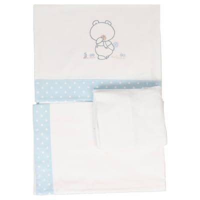 Babyline Sábana Bebé Algodón Orgánico + Bajera Ajustable + Almohada. Bordada. 100% Algodón, Hipoalergénica, Suave, Hilatura Premium. (Pepo Celeste, Minicuna) Babyline Sábana Bebé Algodón Orgánico + Bajera Ajustable + Almohada. Bordada. 100% Algodón, Hipoalergénica, Suave, Hilatura Premium. (Pepo Celeste, Minicuna)