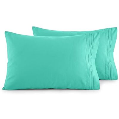Elegant Comfort Juego de Funda de Almohada ultrasuave de Lujo de 2 Piezas, Microfibra de Calidad de Hotel 1500 de Doble Cepillado, Resistente a Las Arrugas, estándar/Queen, Verde Azulado paraíso Elegant Comfort Juego de Funda de Almohada ultrasuave de Lujo de 2 Piezas, Microfibra de Calidad de Hotel 1500 de Doble Cepillado, Resistente a Las Arrugas, estándar/Queen, Verde Azulado paraíso