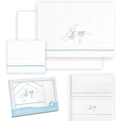 Interbaby Juego Sabanas Minicuna 50x80 Algodon 100% Sabanas Cuna Bebe Incluye Sabana Bajera, Encimera y Funda de Almohada Ideal para Primavera, Verano Cigüeña Oso Blanco/Azul Interbaby Juego Sabanas Minicuna 50x80 Algodon 100% Sabanas Cuna Bebe Incluye Sabana Bajera, Encimera y Funda de Almohada Ideal para Primavera, Verano Cigüeña Oso Blanco/Azul
