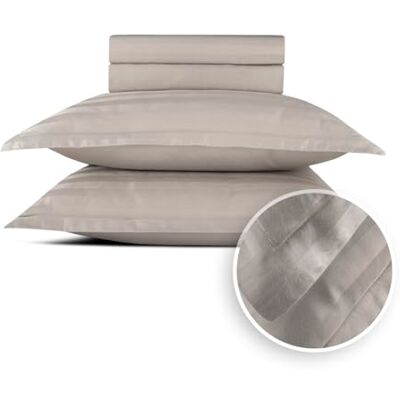 Pure Juego de cama de 5 piezas para 2 personas, 100% satén de algodón, 200 hilos, 120 g/m², Öko-Tex, sábana encimera de 240 x 300 cm, 2 sábanas bajeras de 90 x 200 x 30 cm, 2 fundas de almohada Pure Juego de cama de 5 piezas para 2 personas, 100% satén de algodón, 200 hilos, 120 g/m², Öko-Tex, sábana encimera de 240 x 300 cm, 2 sábanas bajeras de 90 x 200 x 30 cm, 2 fundas de almohada