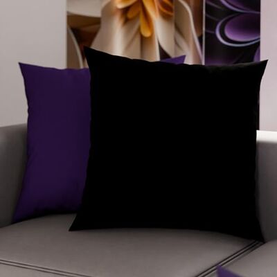 PETTI ARTIGIANI ITALIANI Petti Artesanos Italianos Par de Fundas de Cojín de Microfibra de 60x60 cm, Cojines Decorativos para Dormitorio, Sofá, Juego de 2 Fundas de Cojín, Funda de Almohada Doble Cara Negra y Morada PETTI ARTIGIANI ITALIANI Petti Artesanos Italianos Par de Fundas de Cojín de Microfibra de 60x60 cm, Cojines Decorativos para Dormitorio, Sofá, Juego de 2 Fundas de Cojín, Funda de Almohada Doble Cara Negra y Morada
