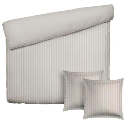 Pure Juego de Cama de 3 Piezas para 2 Personas, Funda nórdica de 240 x 220 cm y 2 Fundas de Almohada de 63 x 63 cm, 100% satén de algodón con Rayas Doby, 200 Hilos, 120 g/m², Certificado Pure Juego de Cama de 3 Piezas para 2 Personas, Funda nórdica de 240 x 220 cm y 2 Fundas de Almohada de 63 x 63 cm, 100% satén de algodón con Rayas Doby, 200 Hilos, 120 g/m², Certificado