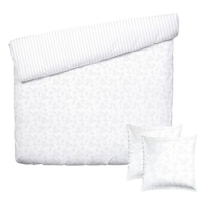 Pure Juego de Funda nórdica de 260 x 240 cm y 2 Fundas de Almohada de 63 x 63 cm, 100% satén de algodón Tejido Jacquard, 120 Hilos/cm², Oeko-Tex – Blanco Pure Juego de Funda nórdica de 260 x 240 cm y 2 Fundas de Almohada de 63 x 63 cm, 100% satén de algodón Tejido Jacquard, 120 Hilos/cm², Oeko-Tex – Blanco