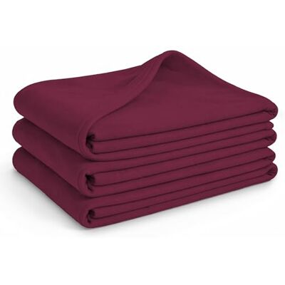 Glart 3 unidades mantas de forro polar, más de 200 g/m², 130 x 160 cm, color azul burdeos Glart 3 unidades mantas de forro polar, más de 200 g/m², 130 x 160 cm, color azul burdeos