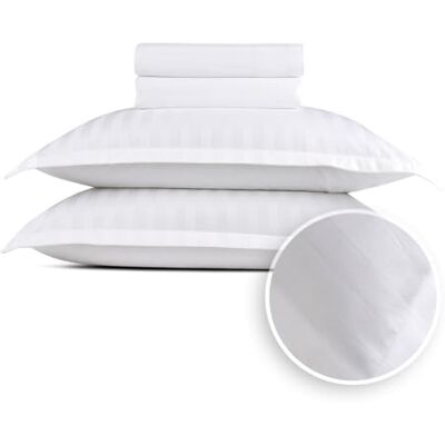 Pure Juego de cama de 5 piezas para 2 personas, 100% satén de algodón, 200 hilos, 120 g/m², Öko-Tex, sábana encimera de 240 x 300 cm, 2 sábanas bajeras de 90 x 200 x 30 cm, 2 fundas de almohada Pure Juego de cama de 5 piezas para 2 personas, 100% satén de algodón, 200 hilos, 120 g/m², Öko-Tex, sábana encimera de 240 x 300 cm, 2 sábanas bajeras de 90 x 200 x 30 cm, 2 fundas de almohada
