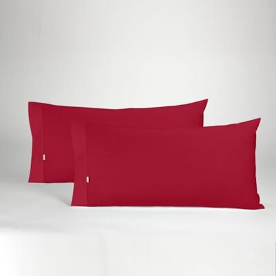ESTELIA Pack de Dos Fundas de Almohada Color Burdeos 45x80 cm (1 Boca) 50% algodón / 50% poliéster 144 Hilos Suave, Resistente y Duradera ESTELIA Pack de Dos Fundas de Almohada Color Burdeos 45x80 cm (1 Boca) 50% algodón / 50% poliéster 144 Hilos Suave, Resistente y Duradera