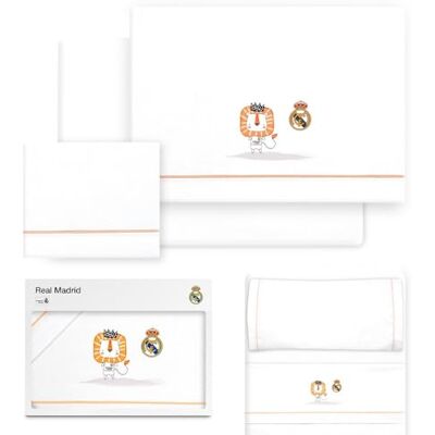 Interbaby Juego de sábanas para Minicuna Real Madrid – Juego de Sábanas 3 Piezas con León y Escudo Bordado – 100% Algodón Suave y Transpirable – Producto Oficial para Bebé Recién Nacido Interbaby Juego de sábanas para Minicuna Real Madrid – Juego de Sábanas 3 Piezas con León y Escudo Bordado – 100% Algodón Suave y Transpirable – Producto Oficial para Bebé Recién Nacido
