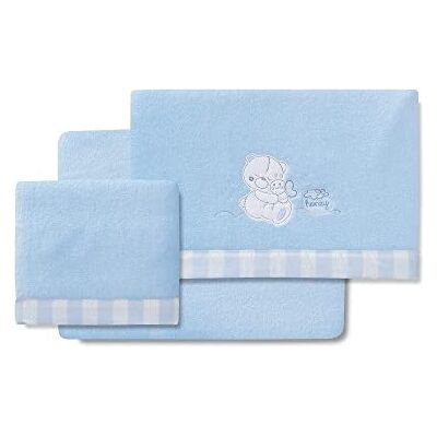 Interbaby Sábanas Coralina Minicuna Honey Bear azul Interbaby Sábanas Coralina Minicuna Honey Bear azul